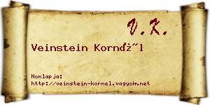 Veinstein Kornél névjegykártya